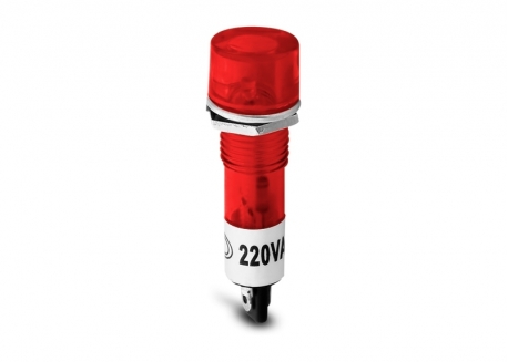 OJO DE BUEY 220V REDONDO PLÁSTICO ROJO