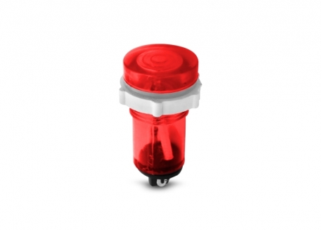 OJO DE BUEY 220V REDONDO PLÁSTICO ROJO PLANO 15MM DIÁMETRO