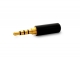 PLUG 3.5 MM 4 POLOS METÁLICO CUERPO COMPACTO NEGRO