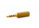 PLUG 3.5 MM 4 POLOS METÁLICO CUERPO COMPACTO DORADO