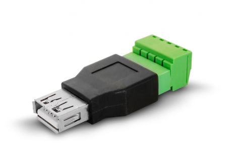 CONECTOR USB 2.0 HEMBRA A BORNERA CON TORNILLOS